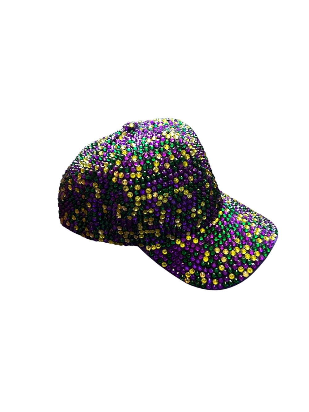 Women’s  rhinestone  Baseball Cap in Purple, Green & Gold Mardi Gras